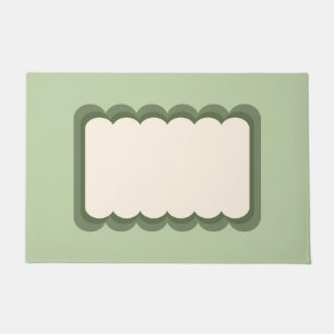 Paillasson Vert pastel de forme ondulée rétro
