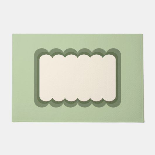 Paillasson Vert pastel de forme ondulée rétro (Devant)