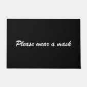 Paillasson Veuillez porter un masque noir script personnalisé (Devant)