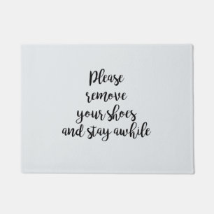 Paillasson Veuillez retirer vos chaussures et rester bleu