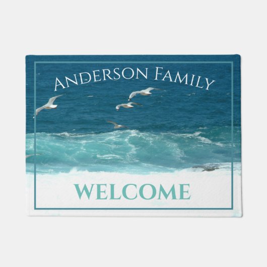 Paillasson Vibes de plage personnalisées Ocean Waves Door Mat (Devant)