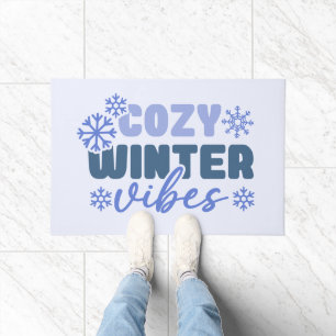 Paillasson Vibes d'hiver confortables - Typographie du flocon