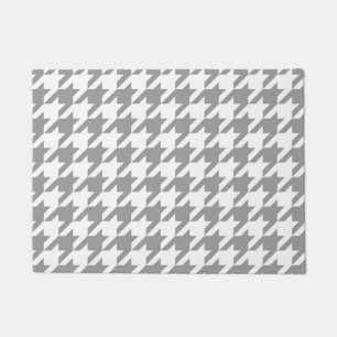 Paillasson Vichy gris cendré à carreaux pied de poule