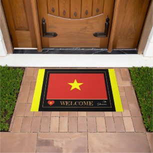 Paillasson Vietnam et Vietnam Drapeau de la maison de paillas