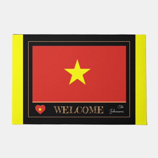 Paillasson Vietnam & Vietnamien Flag house mat/sports Welcome (Devant)