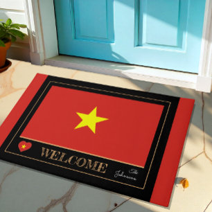 Paillasson Vietnam & Vietnamien Flag house mat/sports Welcome