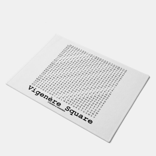 Paillasson Vigenère Carré Cryptographie Tabula Rasa (Incliné)