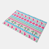 Paillasson Vilain pull de Noël Flamant rose Tropical (Incliné)