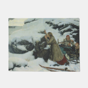 Paillasson Village brûlé en hiver (par Albert Edelfeue)