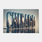 Paillasson Ville De Chicago Avec Réflexion De L'Eau (Devant)