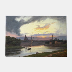 Paillasson Ville de Dresde au coucher du soleil (paysage alle