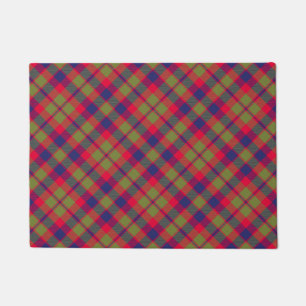 Paillasson  Ville Glasgow Tartain Plaid Vert Rouge Bleu