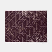 Paillasson Vin Art Déco Rouge Or Motif géométrique rétro (Devant)