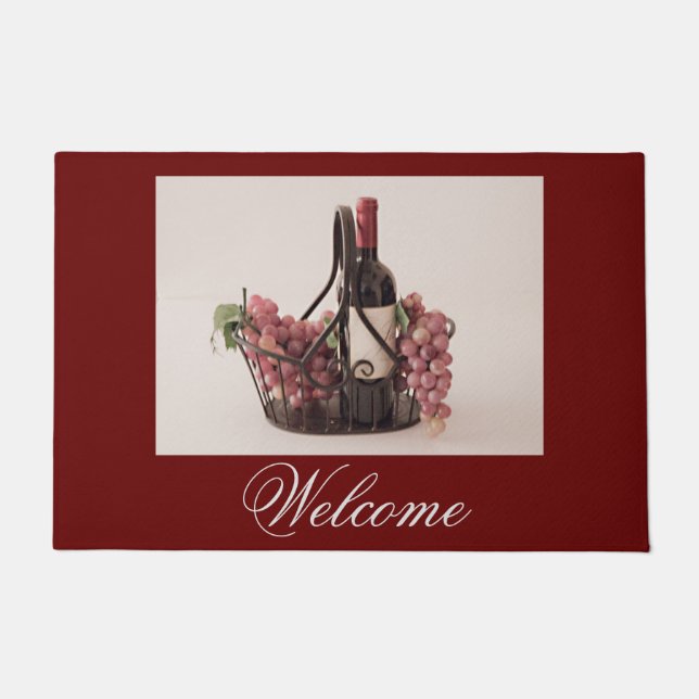 Paillasson Vin et raisins du panier de la porte (Devant)