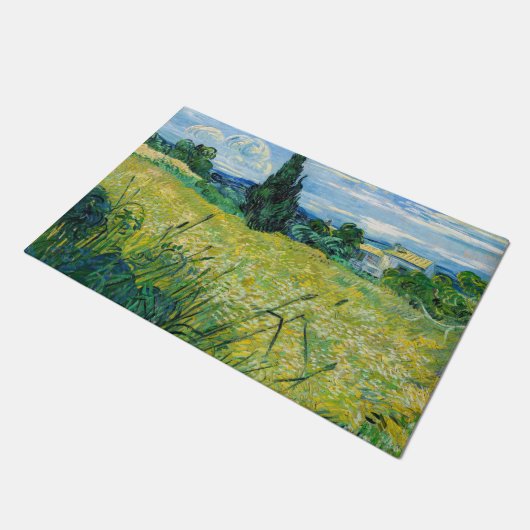 Paillasson Vincent van Gogh - Champ de blé vert avec Cypress (Incliné)