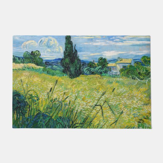 Paillasson Vincent van Gogh - Champ de blé vert avec Cypress (Devant)