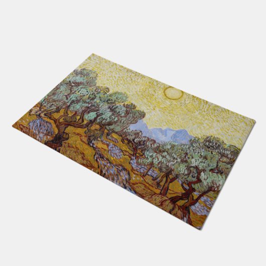 Paillasson Vincent van Gogh - Oliviers, Ciel Jaune et Soleil (Incliné)