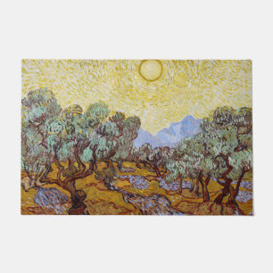 Paillasson Vincent van Gogh - Oliviers, Ciel Jaune et Soleil