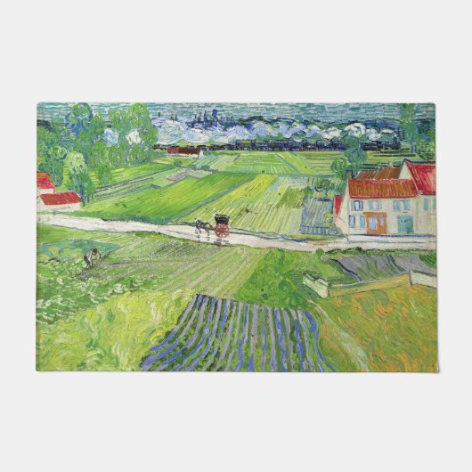 Paillasson Vincent van Gogh - Paysage avec transport et train (Devant)