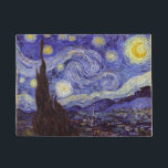 Paillasson Vincent Van Gogh Starry Nuit Vintage Art<br><div class="desc">Vincent van Gogh Starry Night Art Peinture Starry Night est un tableau de l'artiste post-impressionniste néerlandais Vincent van Gogh. Le ciel bleu de la nuit est rempli de nuages tourbillonnants, d'étoiles et d'une lune brillante croissant. La Nuit étoilée est la seule nocturne de la série de vues depuis la fenêtre...</div>