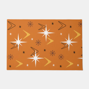 Paillasson Vintage 1950 Boomerangs Stars Orange