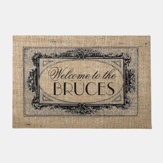 Paillasson Vintage Antique Cadre Français Personnalisé (Devant)