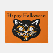 Paillasson Vintage classique Halloween noir chat visage crocs (Devant)