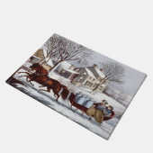 Paillasson Vintage Currier & Ives Winter Sleigh Christmas (Incliné)