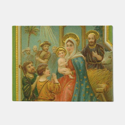 Paillasson Vintage Edwardian Era Nativity Christmas Card (Devant)