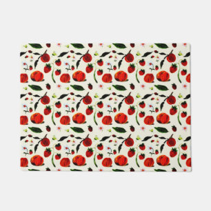 Paillasson Vintage été Peachy Fruit rose Fleurs Papillon
