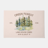 Paillasson Vintage Foggy Green Forest Cabine Lodge (Devant)