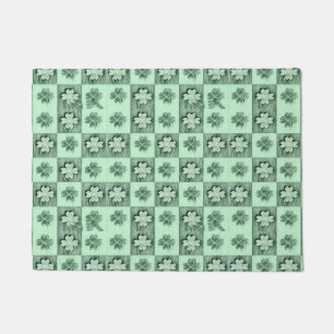 Paillasson Vintage Green St Patrick shamrock rétro motif D