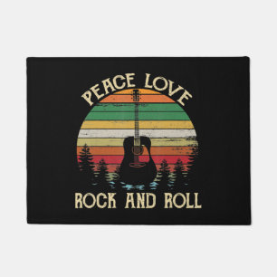 Paillasson Vintage Hippie Van Flower Bus Peace Love