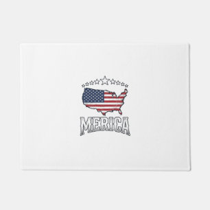 Paillasson Vintage Merica Patriote Drapeau Carte T-Shirt Desi