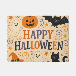 Paillasson Vintage, mignonne chauve-souris d'halloween, fantô