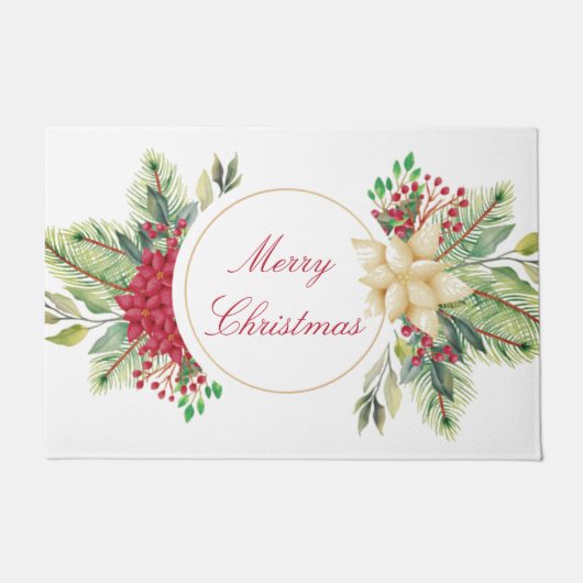 Paillasson Vintage Noël floral (Devant)