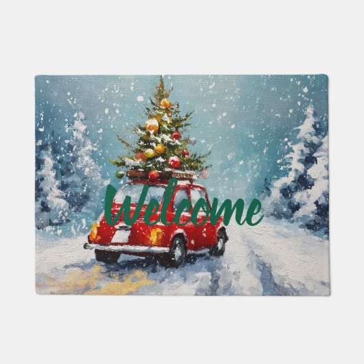 Paillasson Vintage Noël Retro Van Doormat (Devant)