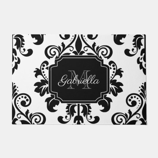 Paillasson Vintage noir et blanc (Devant)