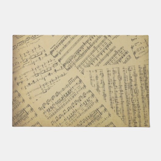 Paillasson Vintage Partition note musicienne motif (Devant)