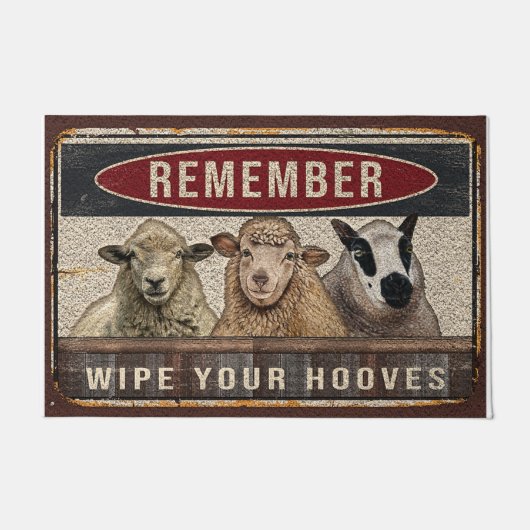 Paillasson Vintage Sheep Doormat Wipe Your Hooves (Devant)