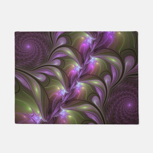 Paillasson Violet Abstrait violet violet kaki fractal (Devant)