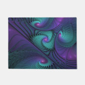 Paillasson Violet Rencontre Turquoise Moderne Art Fractal Abs (Devant)