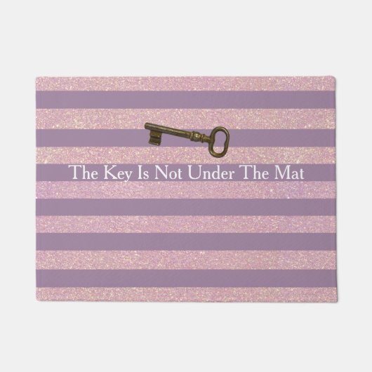 Paillasson Violet rose Faux Parties scintillant rayures drôle (Devant)