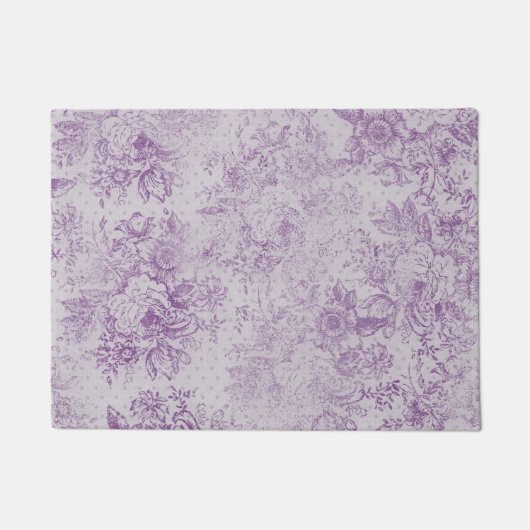 Paillasson violet rustique, chic shabby, fleurs de lavande pâ (Devant)