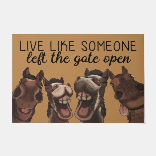 Paillasson Vis Comme Quelqu'Un A Quitté La Porte Open Horse (Devant)