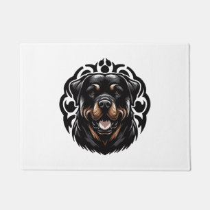 Paillasson Visage de chien Rottweiler