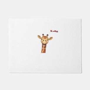 Paillasson visage de girafe enthousiaste emoji