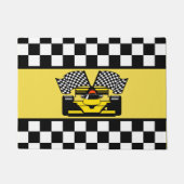 Paillasson Voiture de course jaune : Drapeau de contrôleur (Devant)