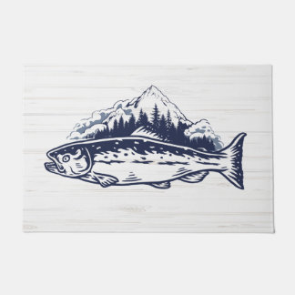 Paillasson Voler Pêche Art Truite Designs Vintages