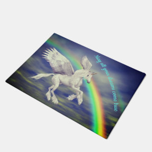 Paillasson Voler Unicorne sur Rainbow Dreams Imaginaire Horse